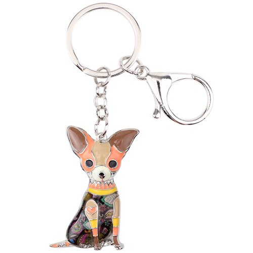 Chihuahua Spring Bloom Keychain