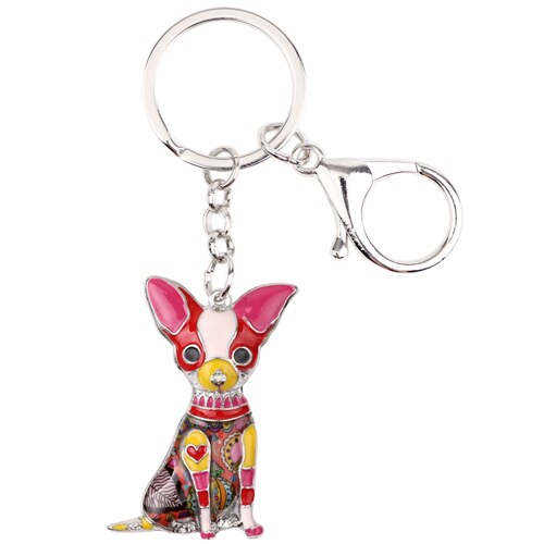 Chihuahua Spring Bloom Keychain