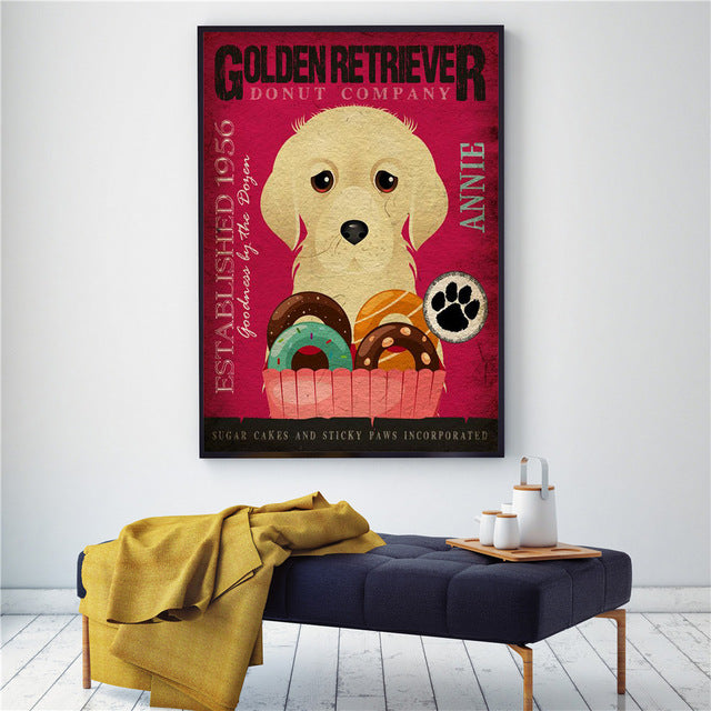 Vintage Dog Canvas Poster