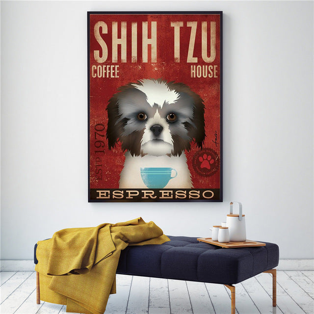 Vintage Dog Canvas Poster