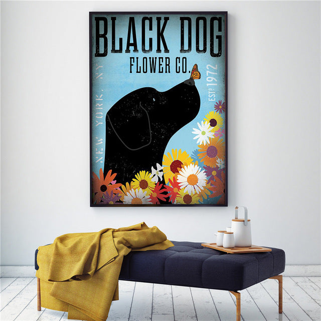 Vintage Dog Canvas Poster