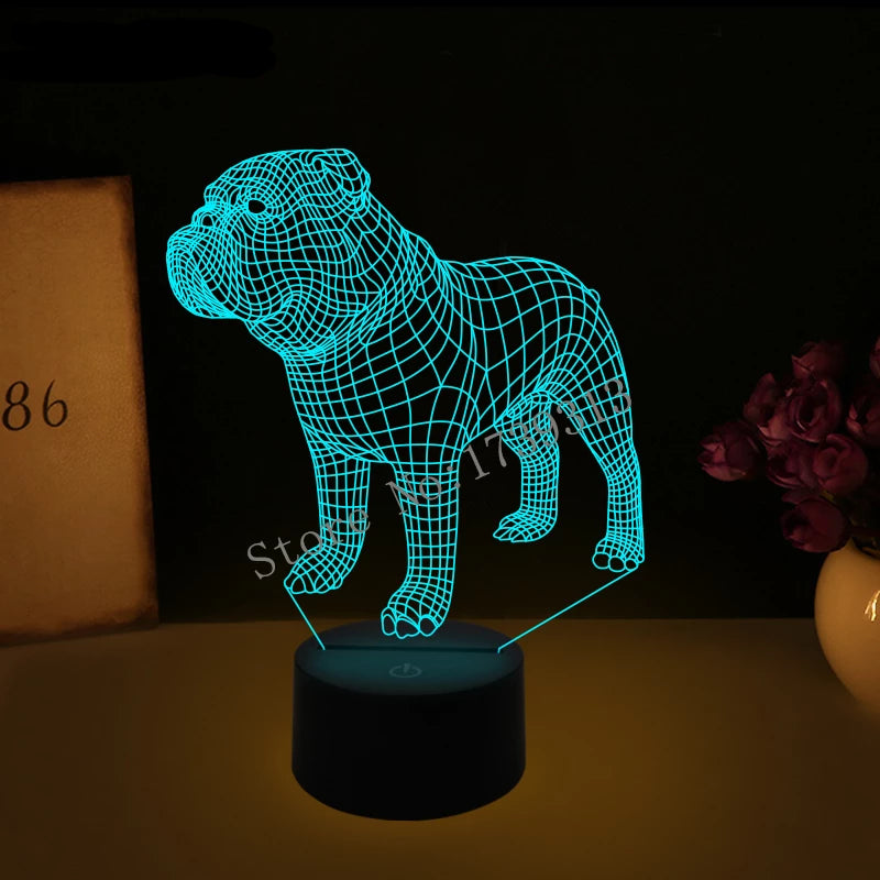 Bulldog 3D LED Lamp