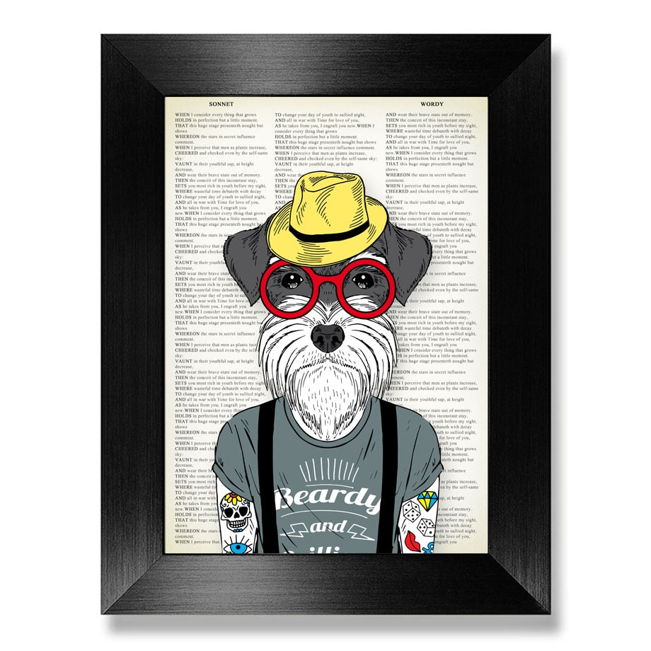 Tattoo Schnauzer Canvas Poster