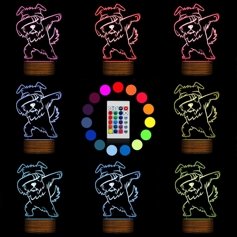 Dabbing Schnauzer Lamp