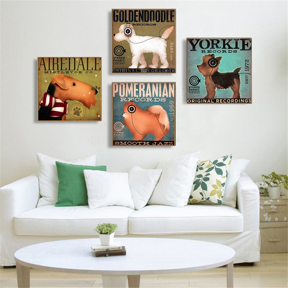 Vintage Dog Canvas Poster