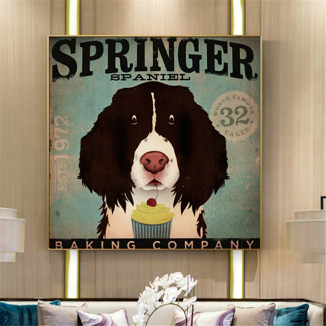 Vintage Dog Canvas Poster