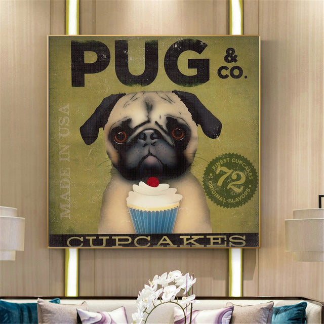 Vintage Dog Canvas Poster
