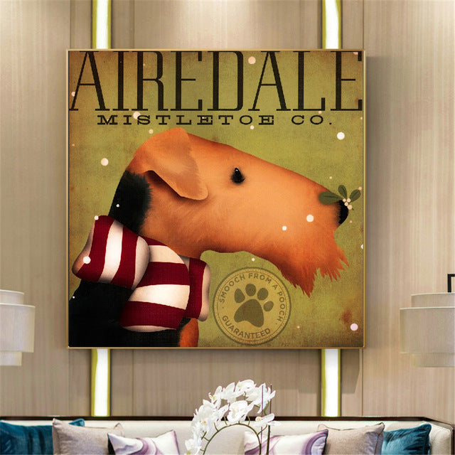 Vintage Dog Canvas Poster