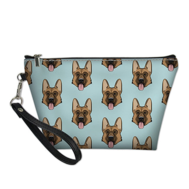 Smiley German Shepherd Cosmetic Bag