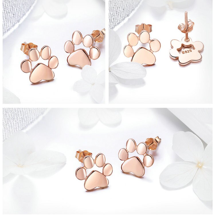 925 sterling silver Dachshund Paw Earrings