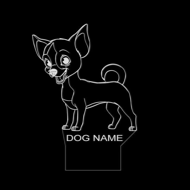 Smiley Chihuahua 3D LED Lamp