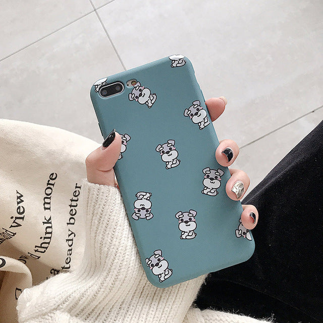Smiley Schnauzer Blue iPhone Case
