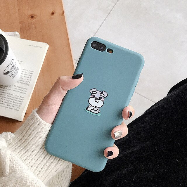 Smiley Schnauzer Blue iPhone Case