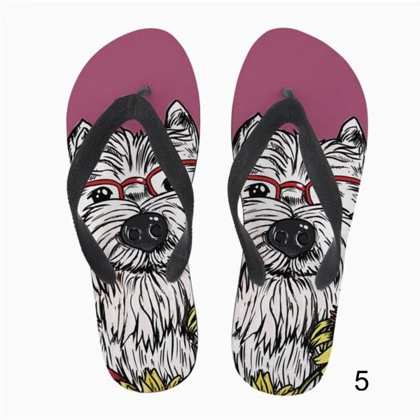 Westie Flip Flops