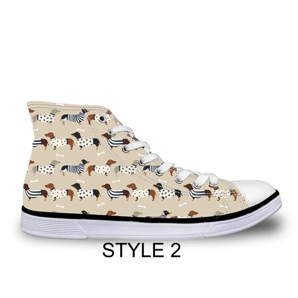 Dachshund Canvas Sneakers