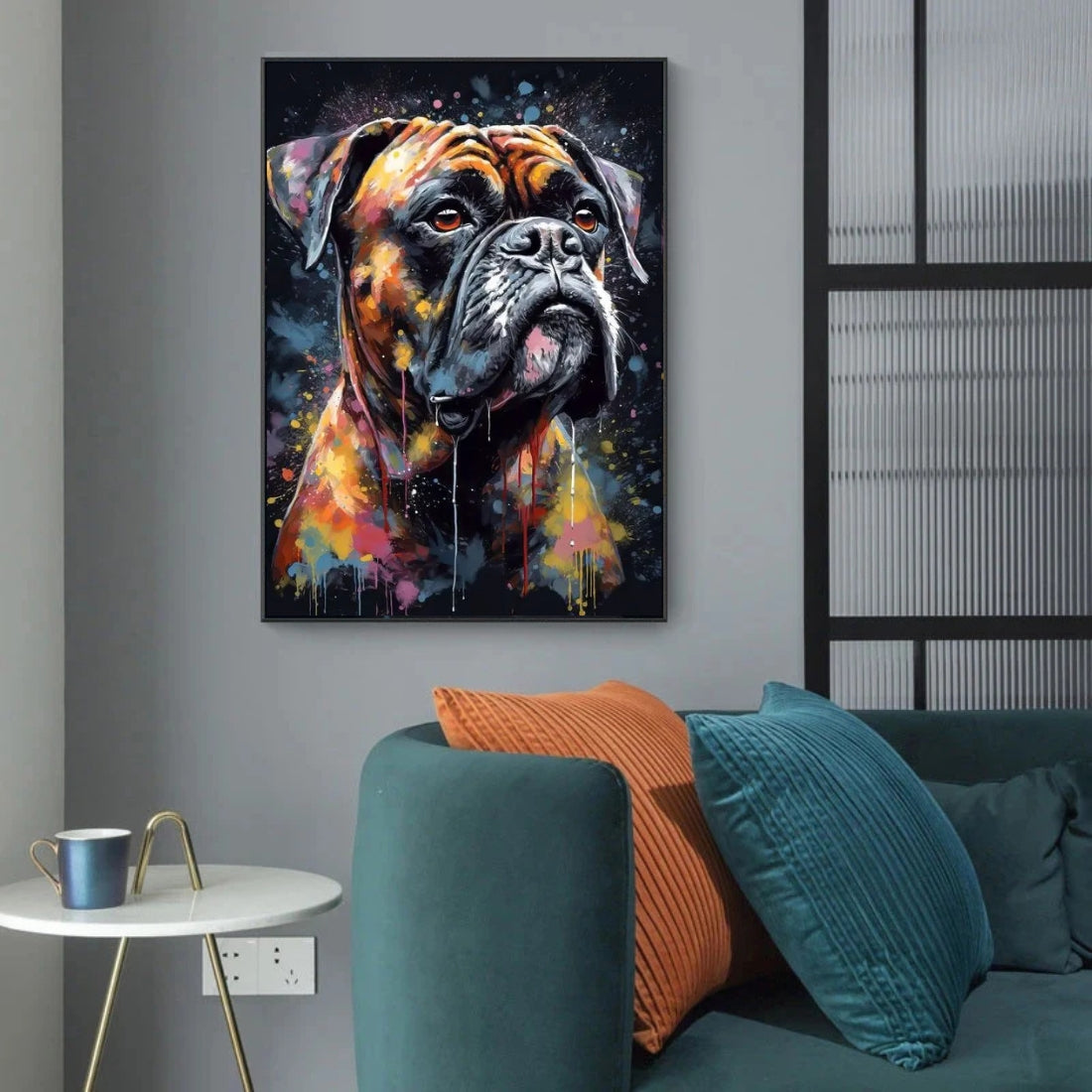 Watercolor Boxer Canvas Art