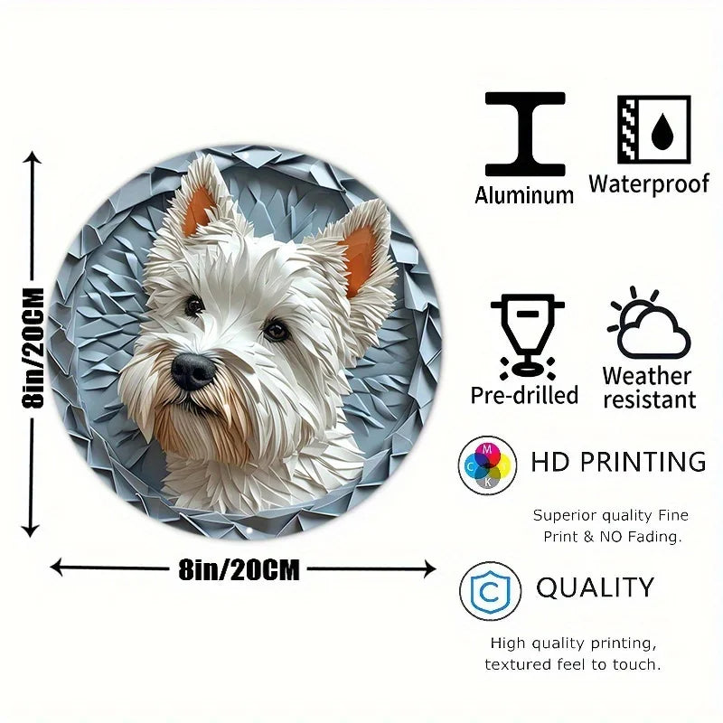 Westie Round Metal Plate