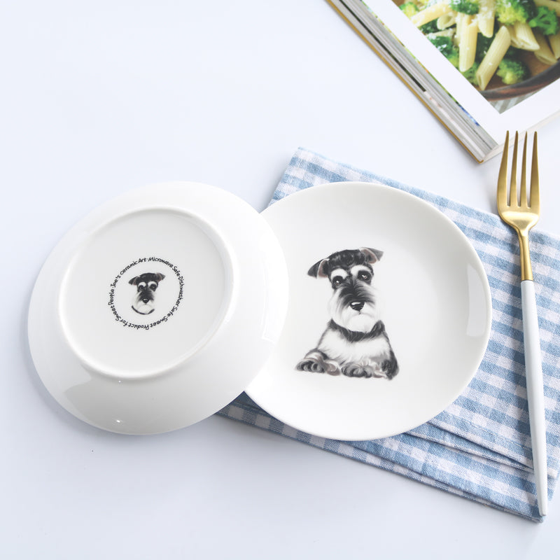Schnauzer Dessert Plates