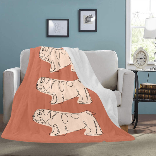Brown English Bulldog Blanket
