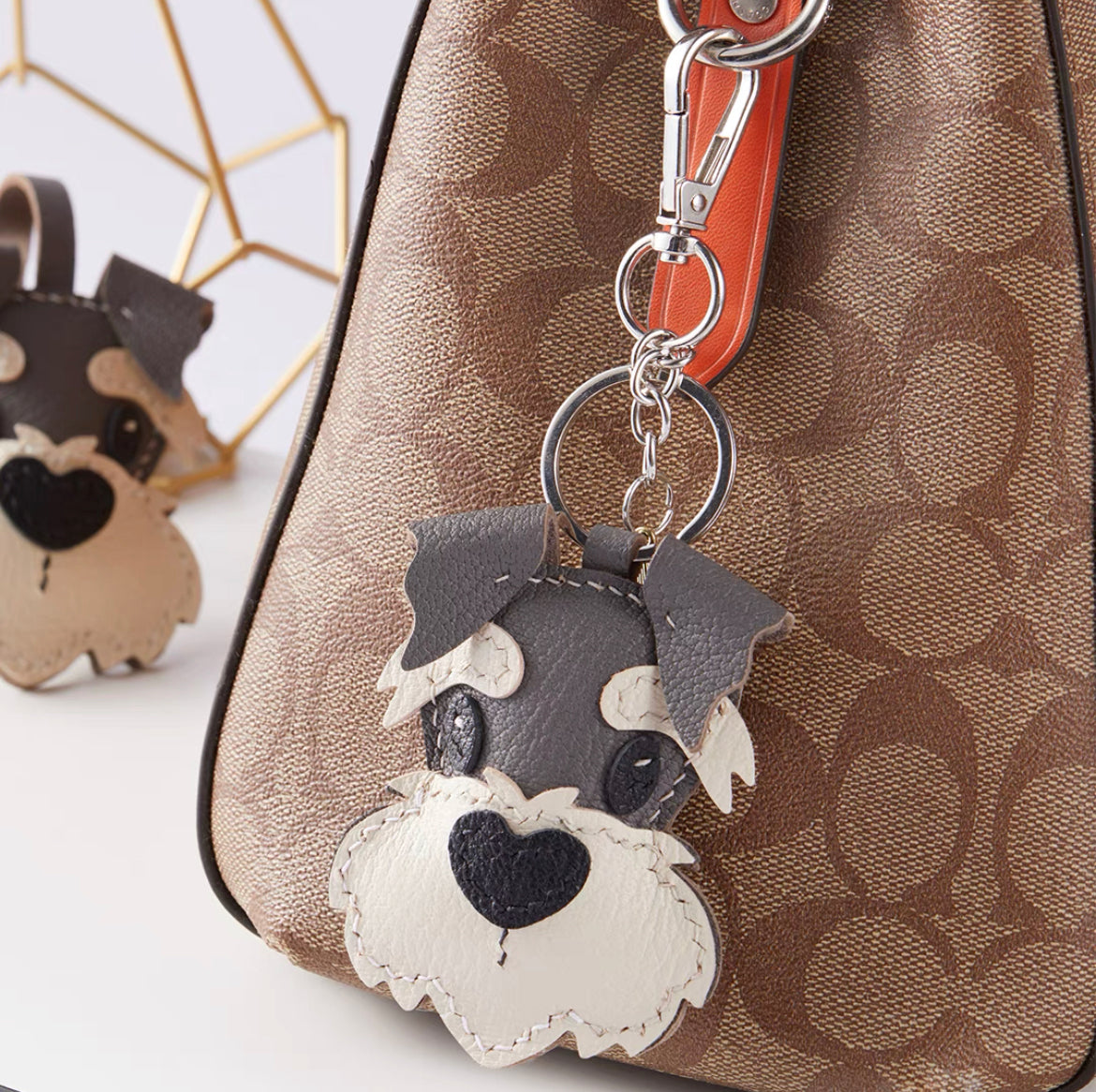 Leather Schnauzer Pendant