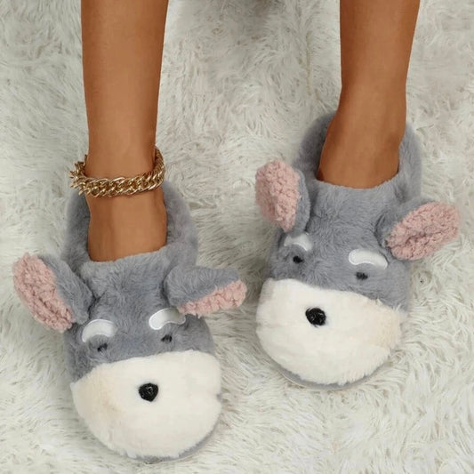 Fluffy Schnauzer Slippers | Ploocy