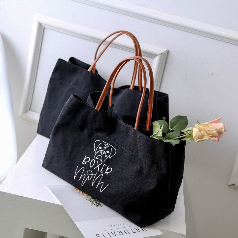 Boxer Mom Canvas Bag