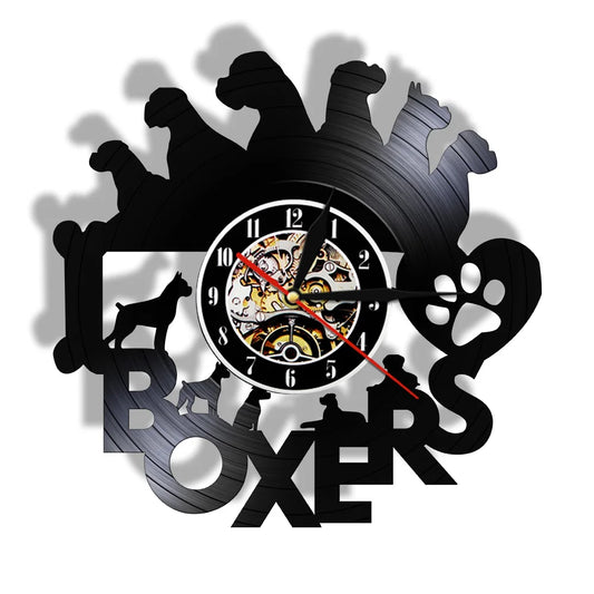 Vinyl Record Boxer Wall Clock