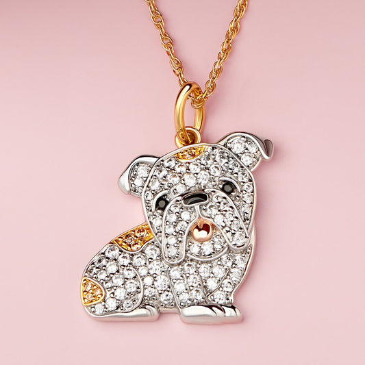 Sparkling English Bulldog Necklace