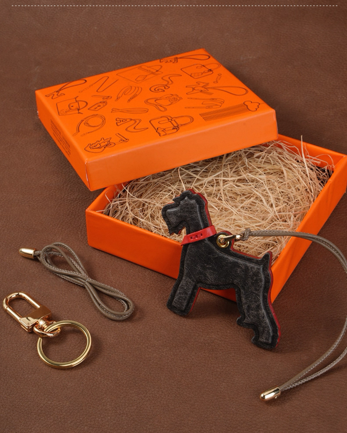 Luxury Schnauzer Leather Pendant