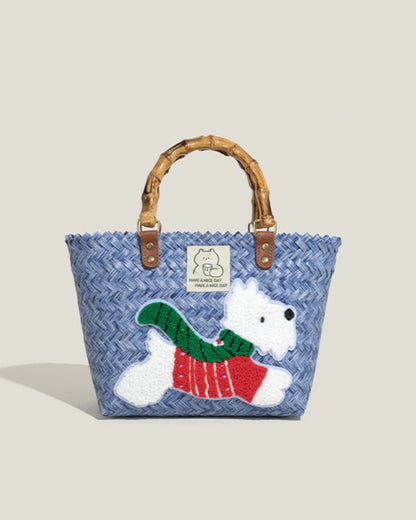 Westie Woven Bag