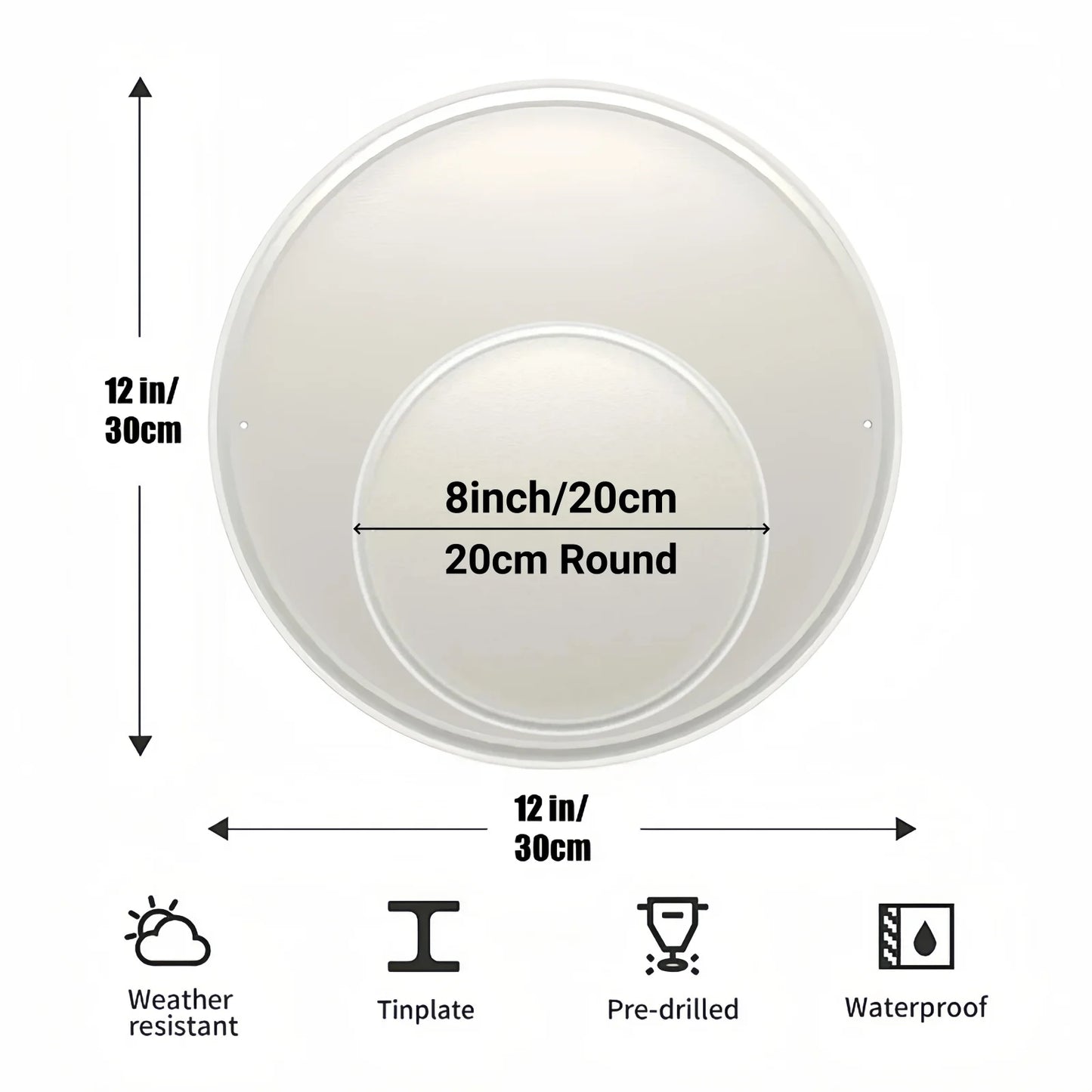 Westie Round Metal Plate