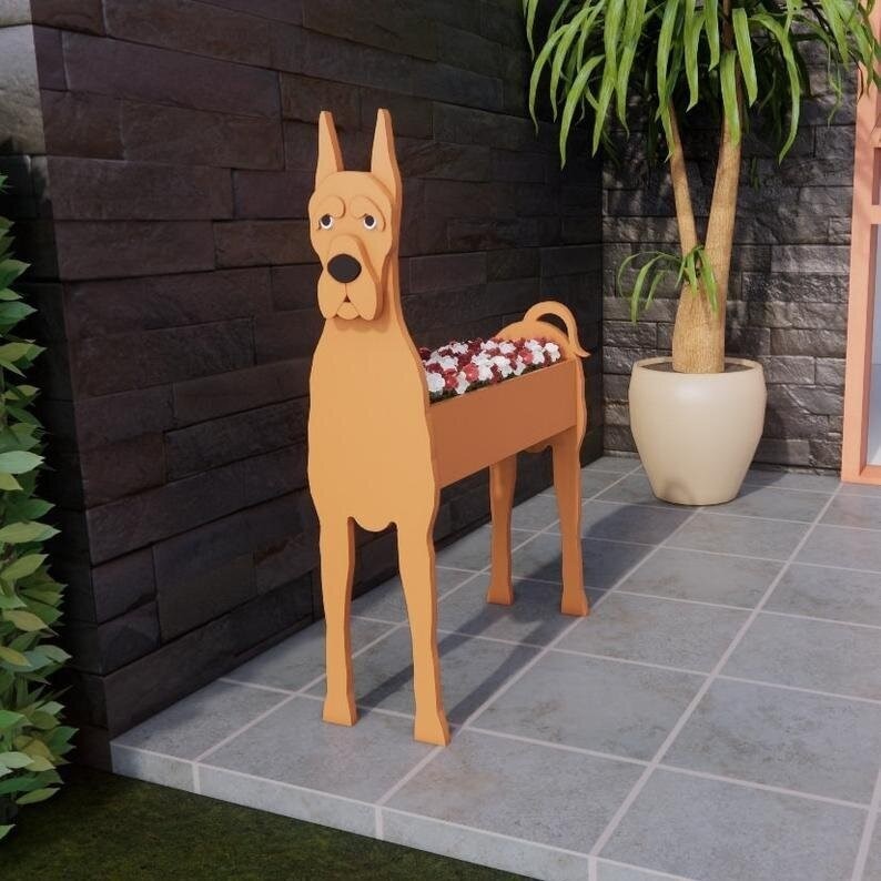 German Shepherd Flower Planter