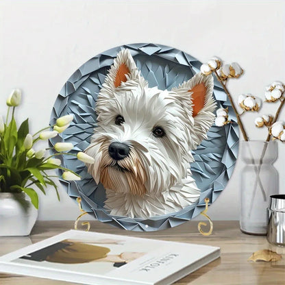 Westie Round Metal Plate