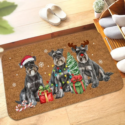 Schnauzer Christmas Door mat