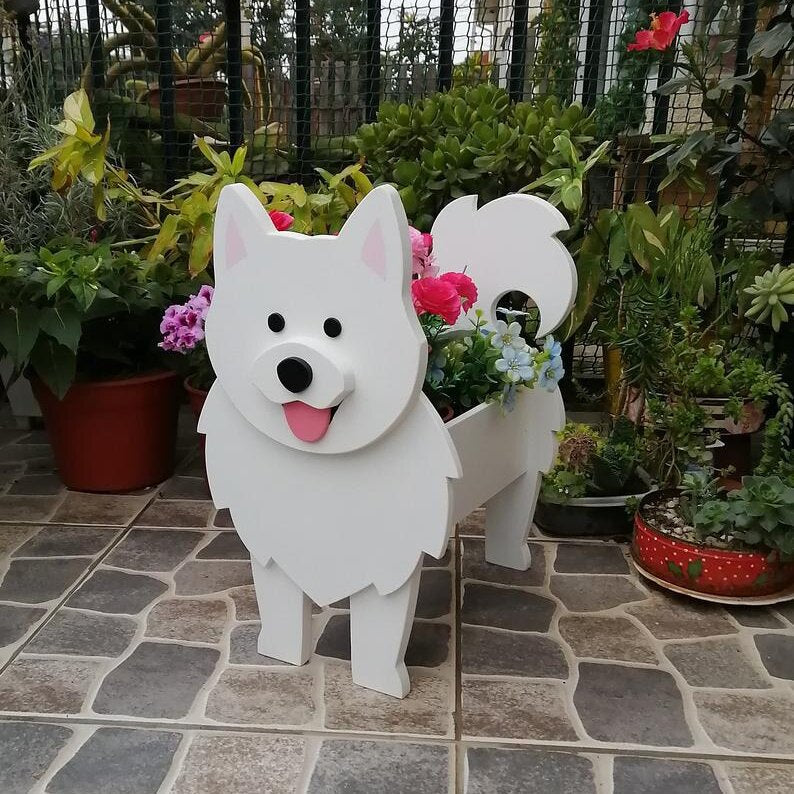 German Shepherd Flower Planter