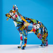 Rainbow German Shepherd Statue