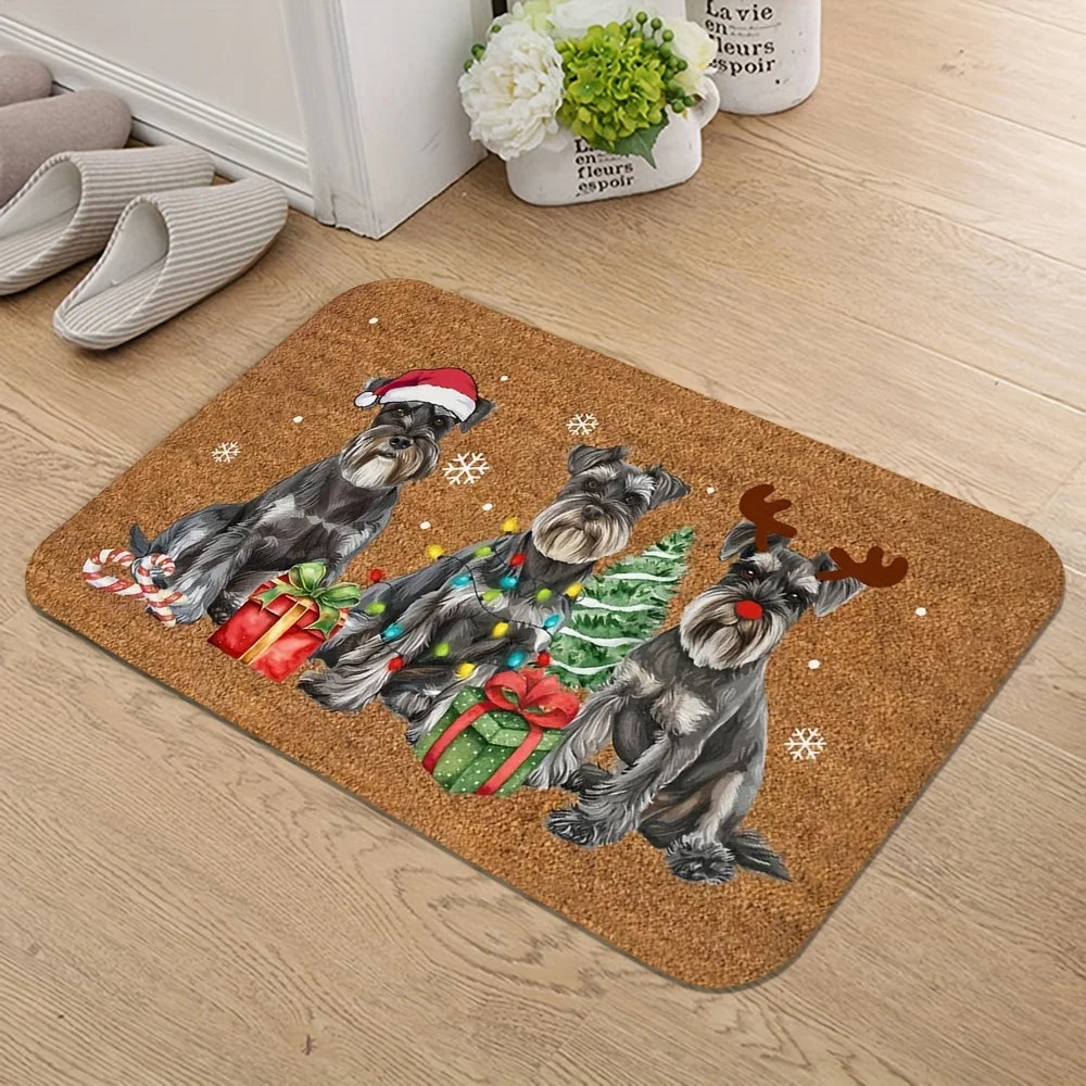 Schnauzer Christmas Door mat