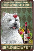 Funny Westie Metal Wall Art