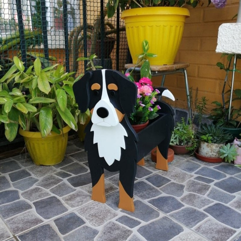 German Shepherd Flower Planter