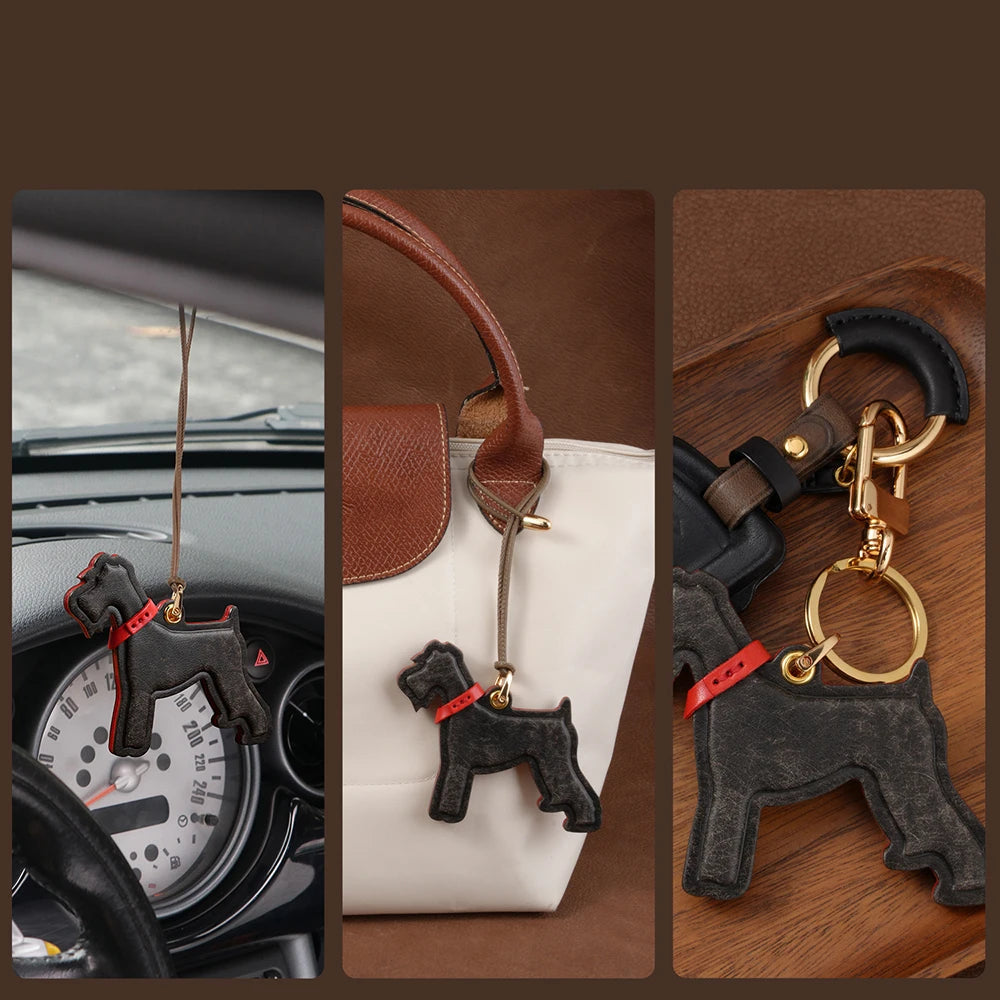 Luxury Schnauzer Leather Pendant