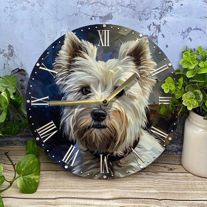 Roman Numeral Westie Clock