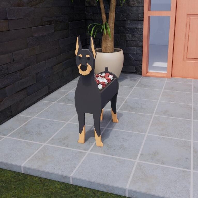 German Shepherd Flower Planter