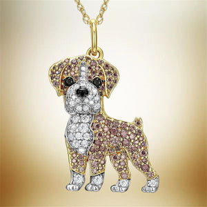 Boxer Dog Pendant Necklace Ploocy
