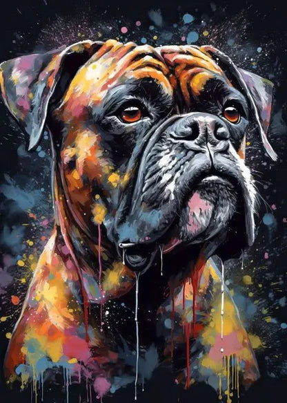 Watercolor Boxer Canvas Art