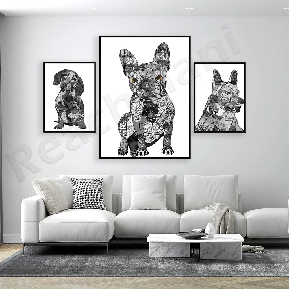 Black & White Boxer Canvas
