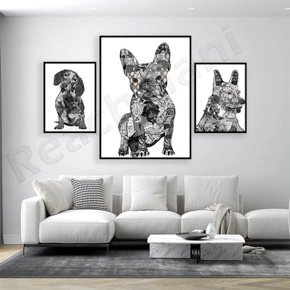 Black & White Boxer Canvas