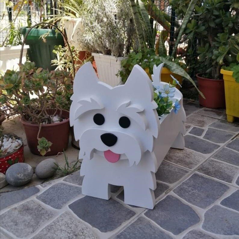 German Shepherd Flower Planter