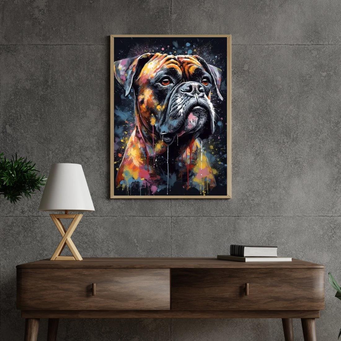 Watercolor Boxer Canvas Art