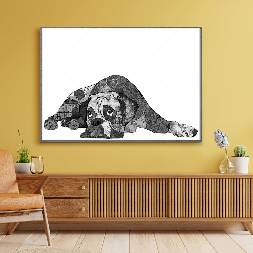 Black & White Boxer Canvas