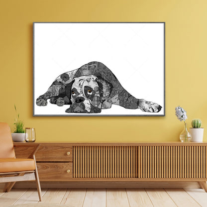 Black & White Boxer Canvas